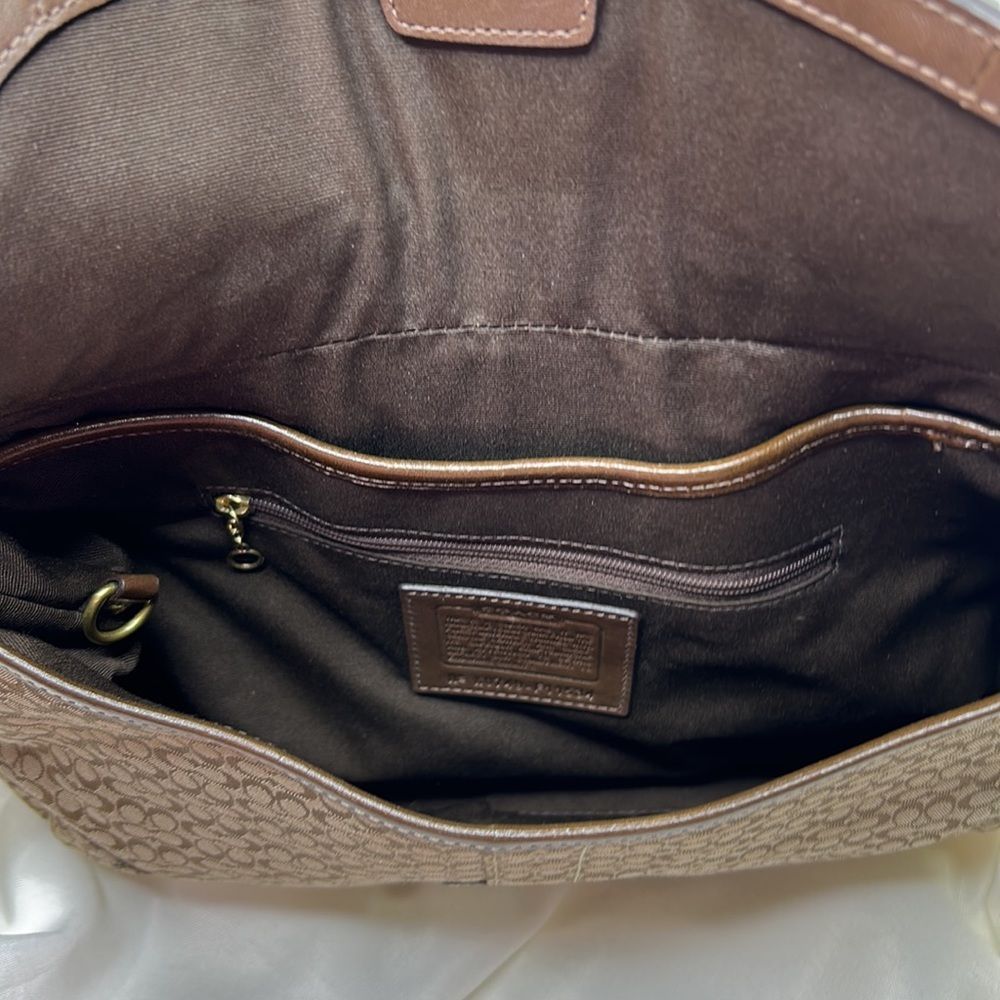 Signature Coach Bag With Suede And Rivet Detail - image 4